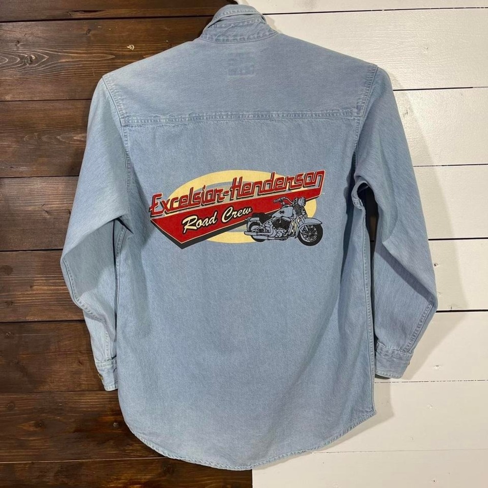 Vintage‎ 90s Biker Denim Button Up